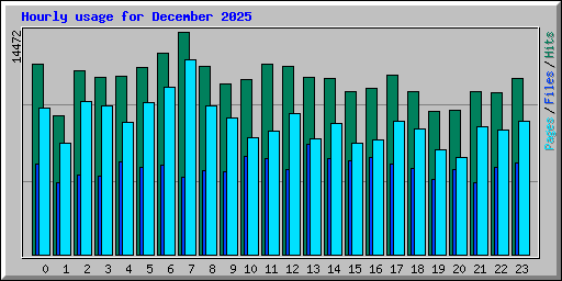 Hourly usage for December 2025